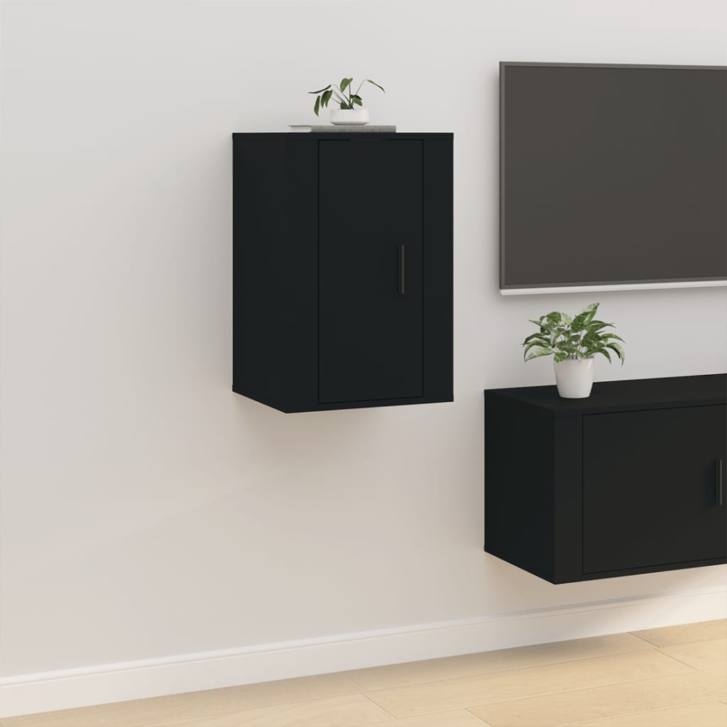 Wall mounted TV cabinets 2 pcs Black 40x34.5x60 cm