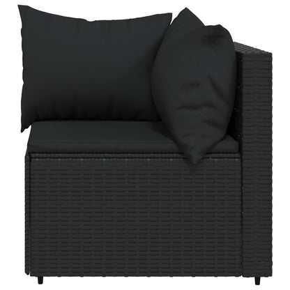 Garden corner sofa with cushions Black Resin wicker