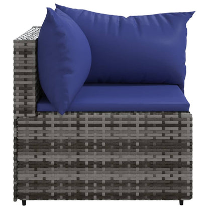 Garden corner sofa with grey resin wicker cushions