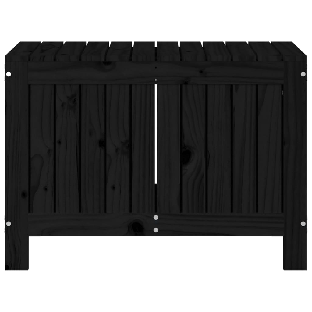 Boîte de rangement de jardin Noir 76x42,5x54 cm Bois massif pin