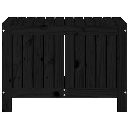 Boîte de rangement de jardin Noir 76x42,5x54 cm Bois massif pin