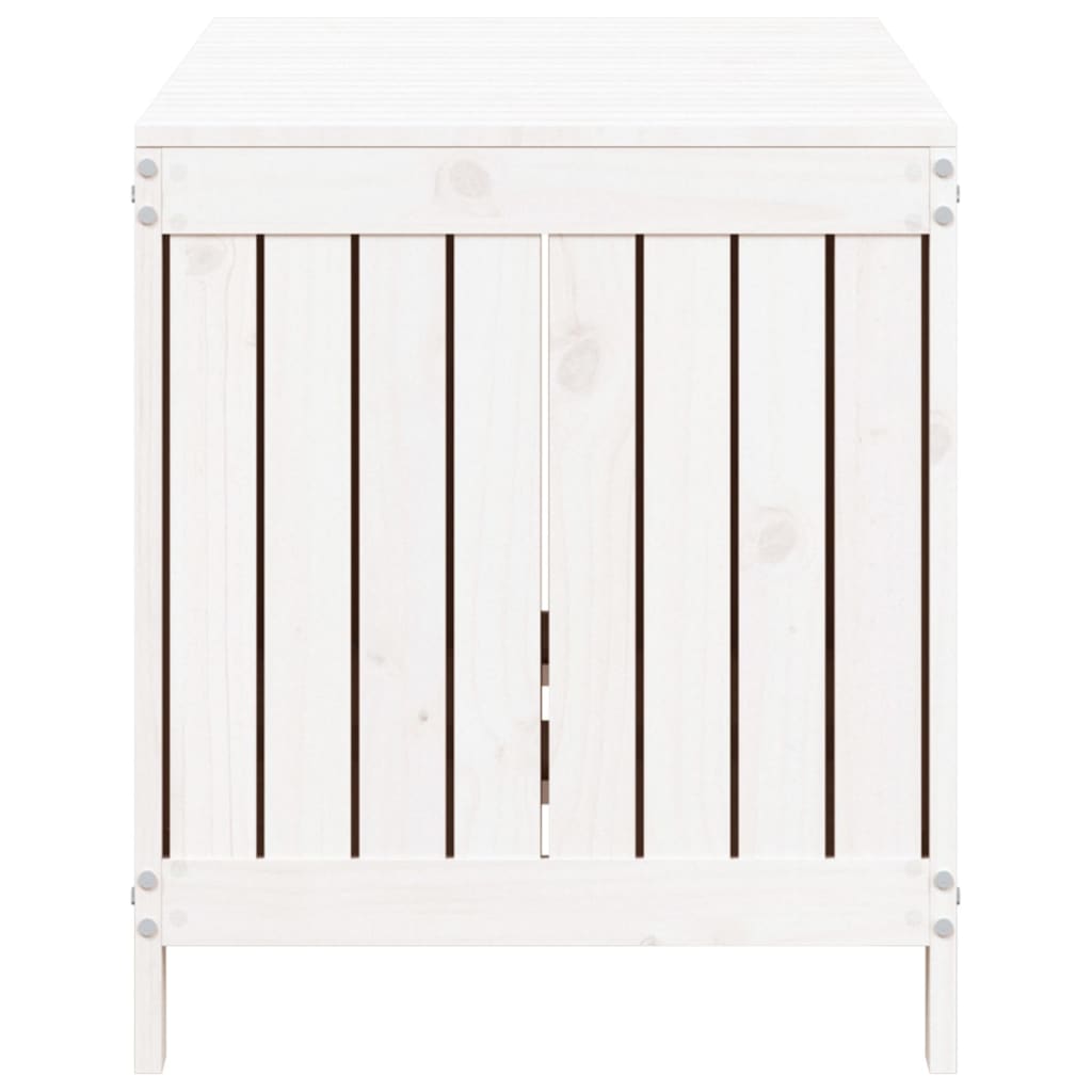 Boîte de rangement de jardin Blanc 121x55x64 cm Bois de pin