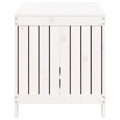 Boîte de rangement de jardin Blanc 121x55x64 cm Bois de pin