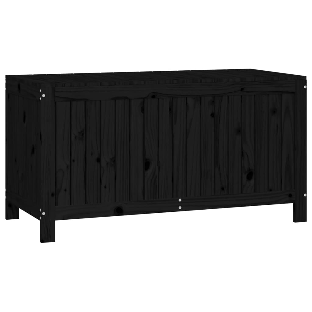 Boîte de rangement de jardin Noir 121x55x64 cm Bois massif pin