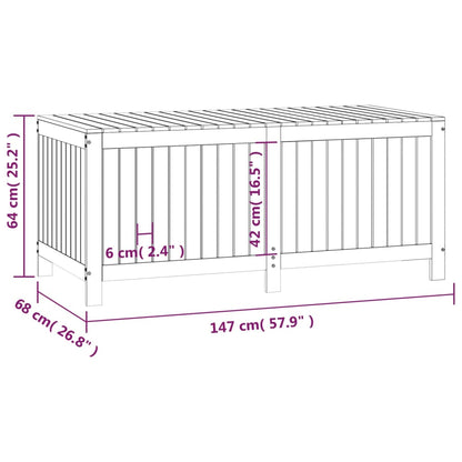 Boîte de rangement de jardin Blanc 147x68x64 cm Bois de pin