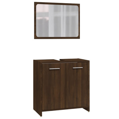 Ensemble de meubles de salle de bain 3 pcs Chêne marron