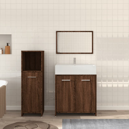 Ensemble de meubles de salle de bain 3 pcs Chêne marron