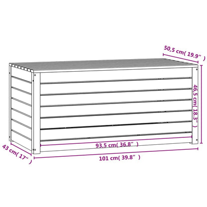 Boîte de jardin noir 101x50,5x46,5 cm bois massif de pin