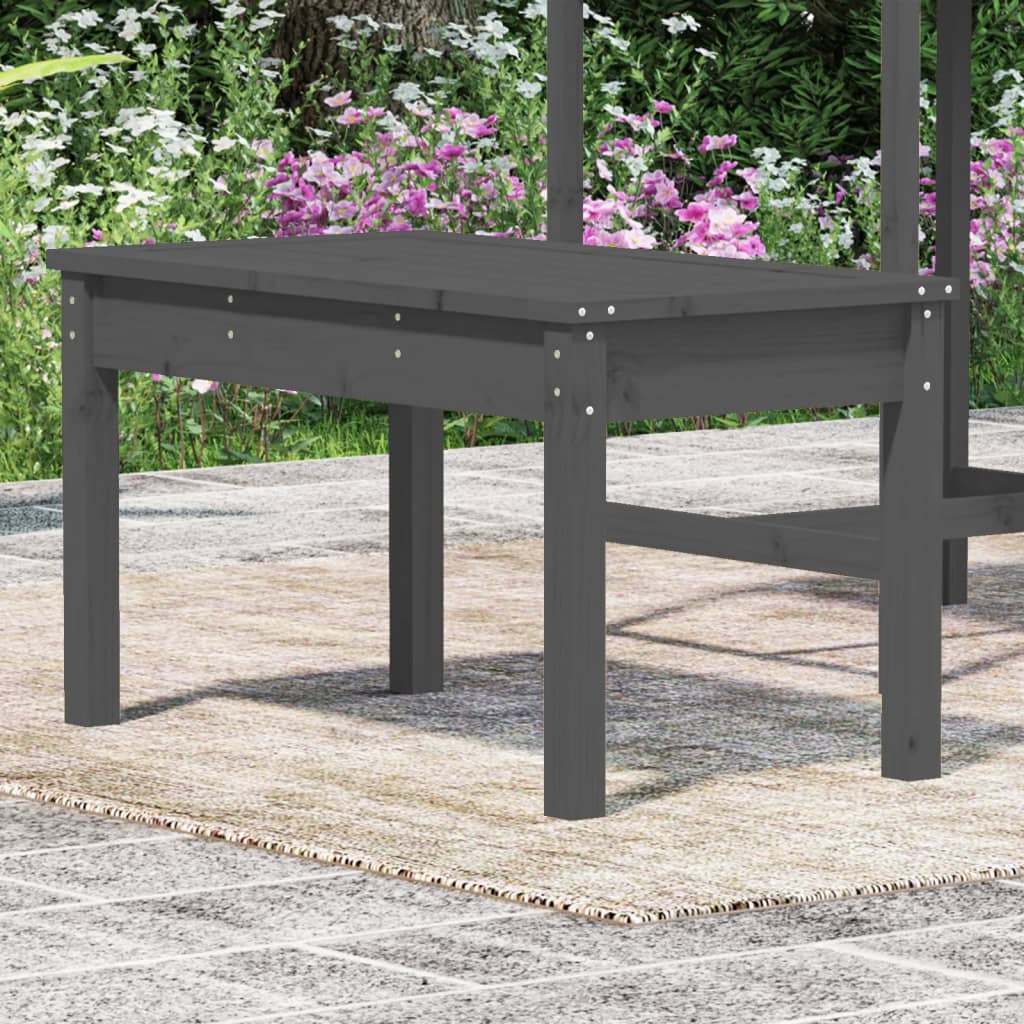 Banc de jardin gris 80x44x45 cm bois massif de pin