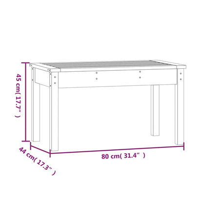 Banc de jardin gris 80x44x45 cm bois massif de pin