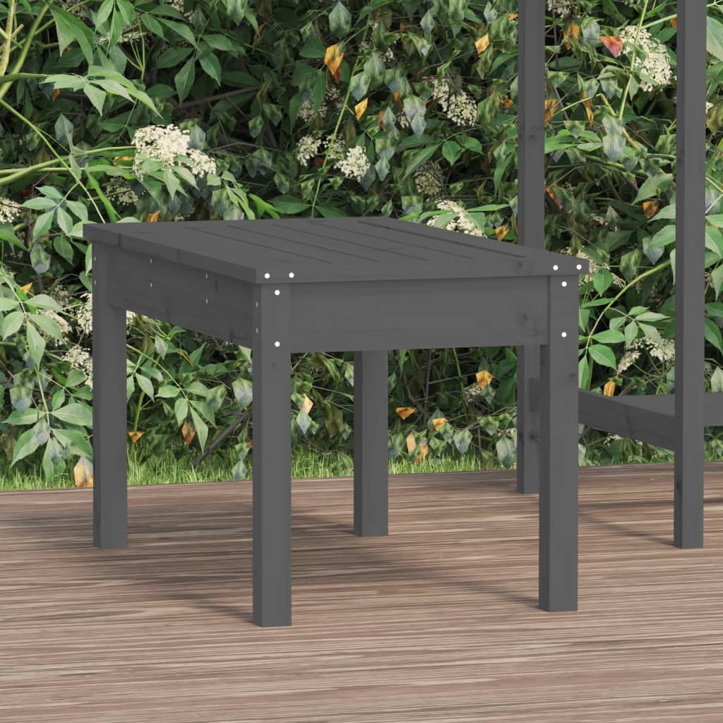 Banc de jardin gris 80x44x45 cm bois massif de pin