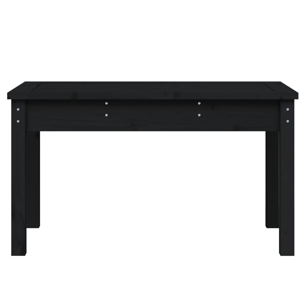 Banc de jardin noir 80x44x45 cm bois massif de pin