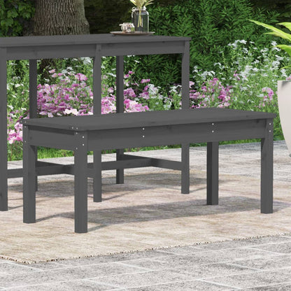 Banc de jardin gris 109x44x45 cm bois massif de pin