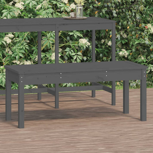 Banc de jardin gris 109x44x45 cm bois massif de pin