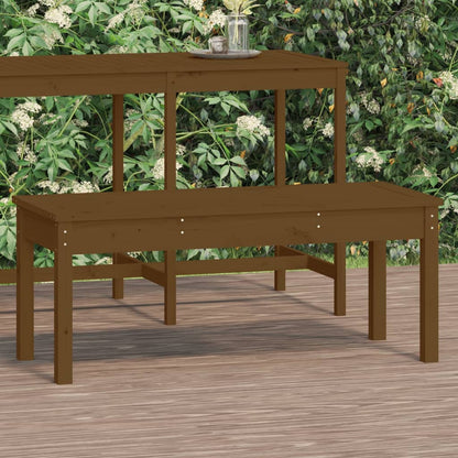 Honey brown garden bench 109x44x45 cm solid pine wood