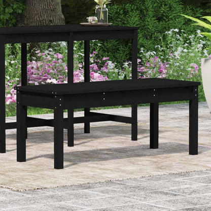 Banc de jardin noir 109x44x45 cm bois massif de pin