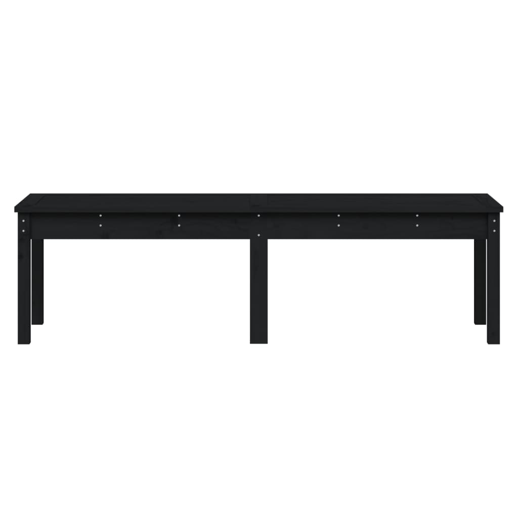 Banc de jardin à 2 places noir 159,5x44x45cm bois massif de pin