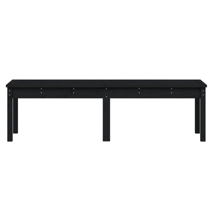 Banc de jardin à 2 places noir 159,5x44x45cm bois massif de pin