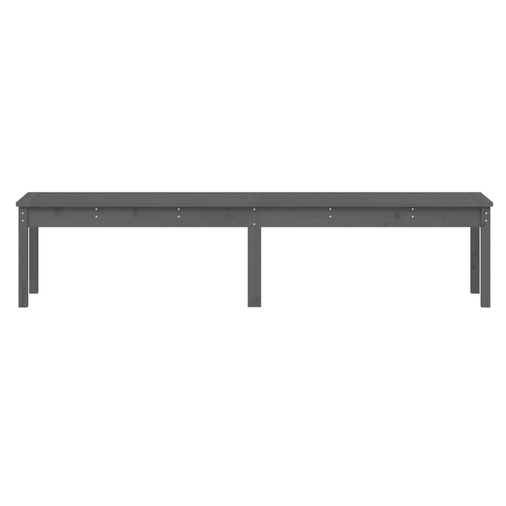 Banc de jardin à 2 places gris 203,5x44x45cm bois massif de pin