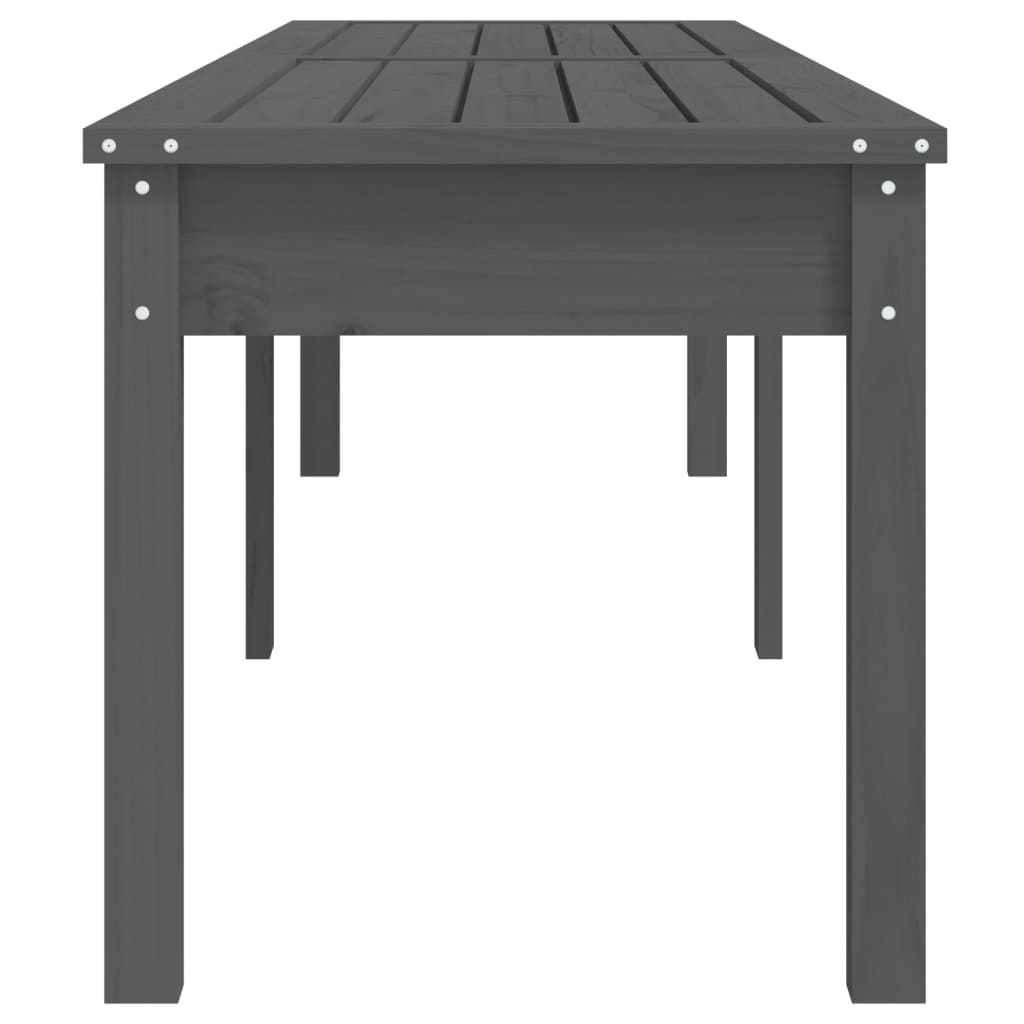 Banc de jardin à 2 places gris 203,5x44x45cm bois massif de pin