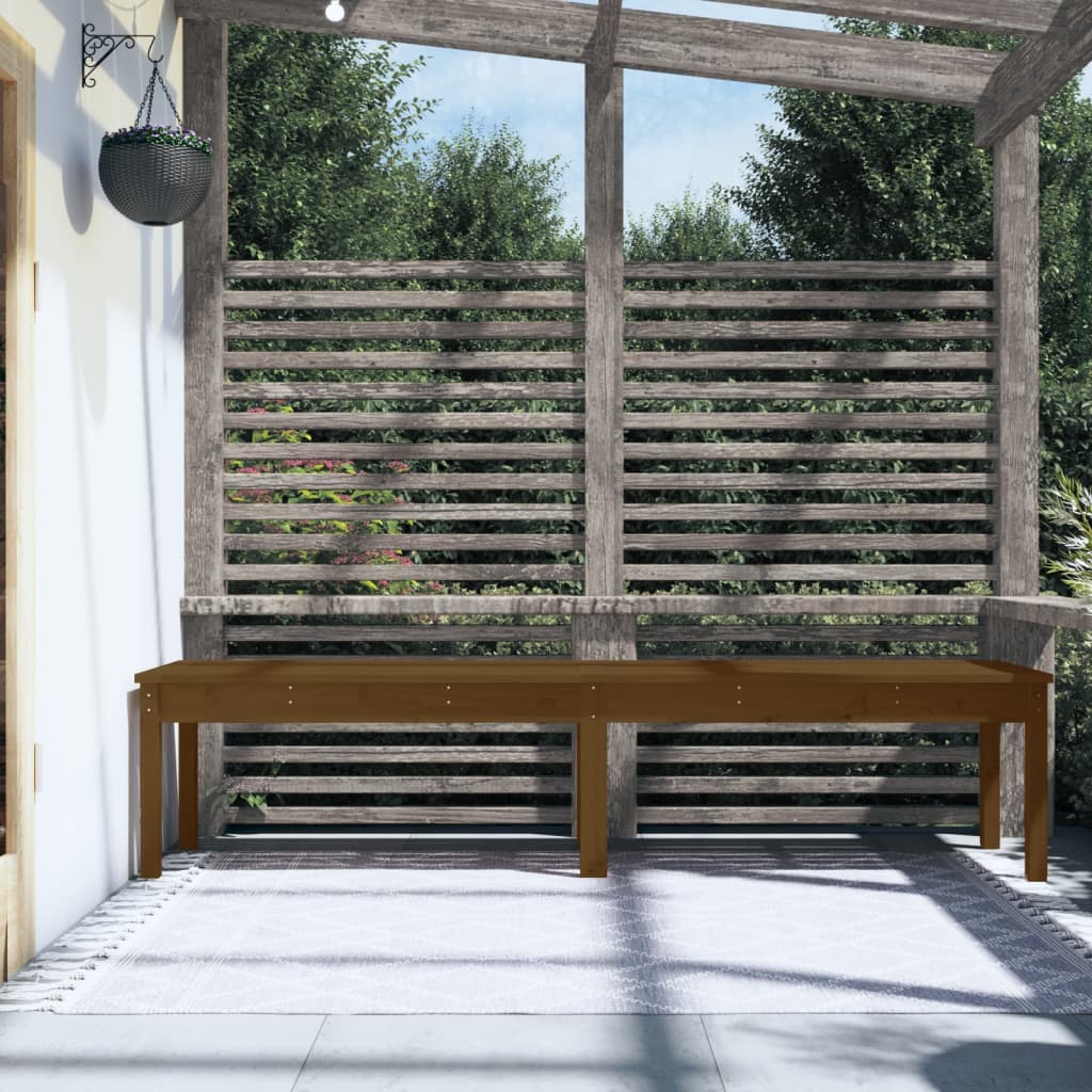 Banc de jardin à 2 places marron miel 203,5x44x45cm bois de pin