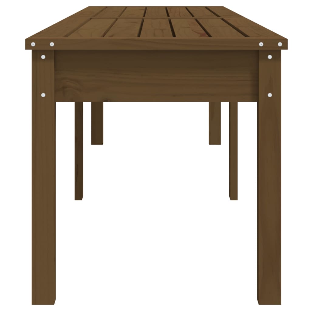 Banc de jardin à 2 places marron miel 203,5x44x45cm bois de pin