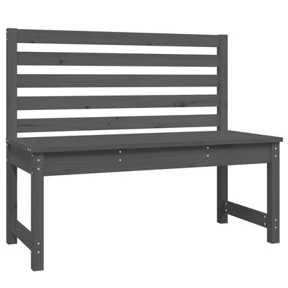 Banc de jardin gris 109 cm bois massif de pin