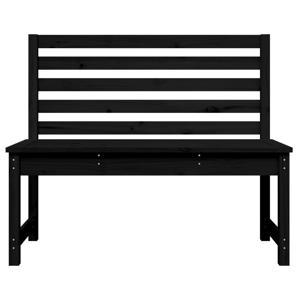 Banc de jardin noir 109 cm bois massif de pin