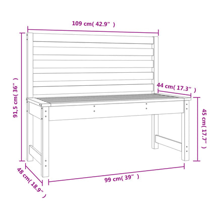 Banc de jardin 109 cm bois massif de douglas