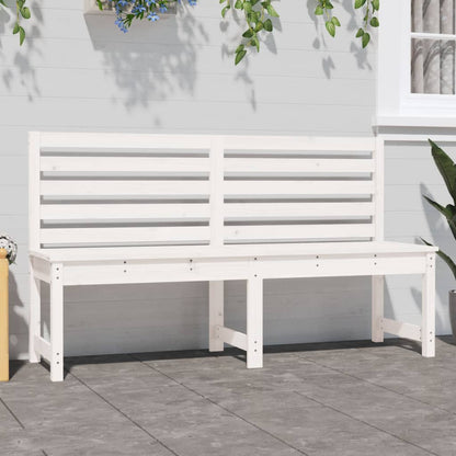 Banc de jardin blanc 157,5 cm bois massif de pin