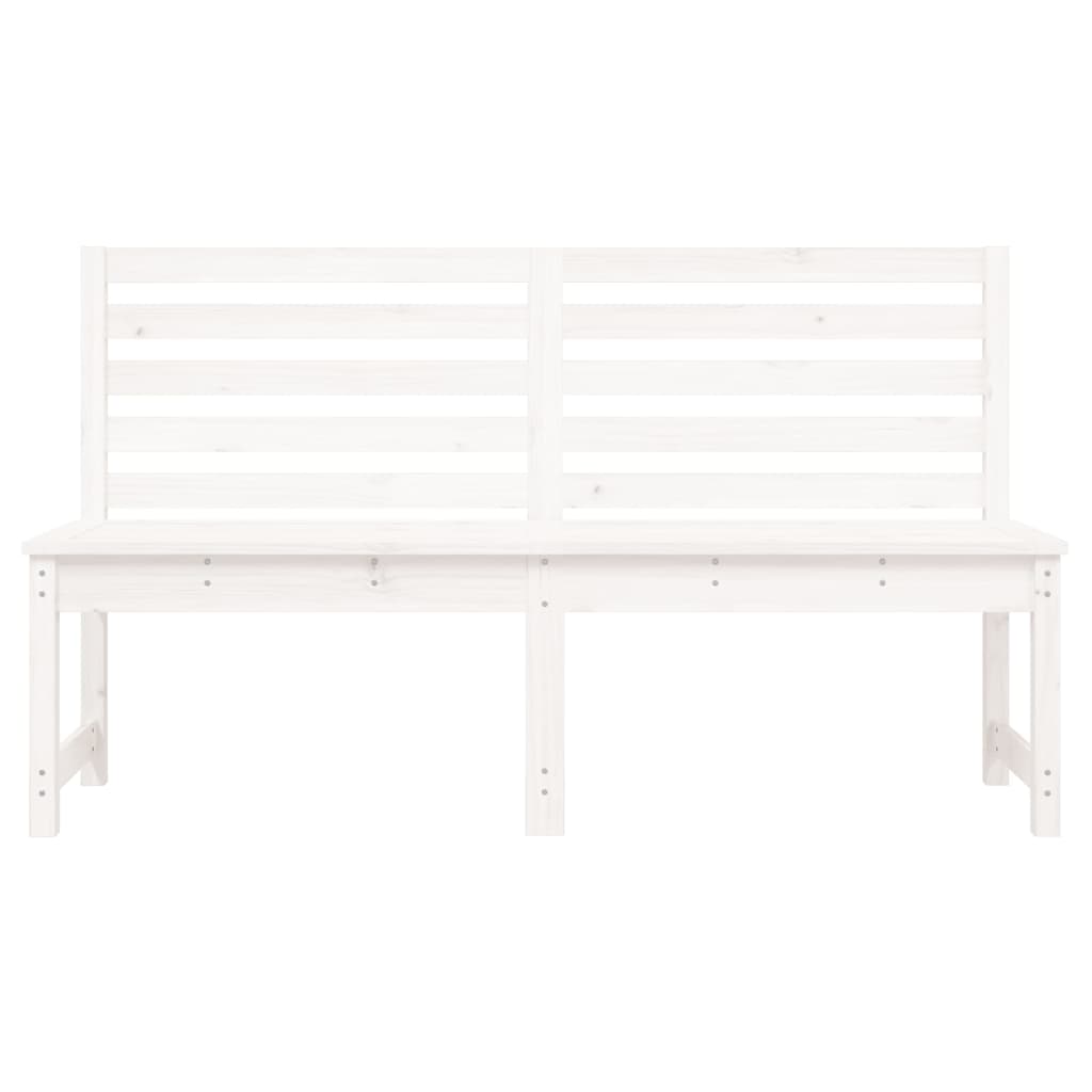 Banc de jardin blanc 157,5 cm bois massif de pin