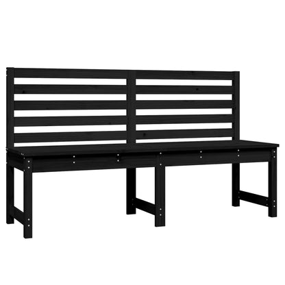 Banc de jardin noir 157,5 cm bois massif de pin