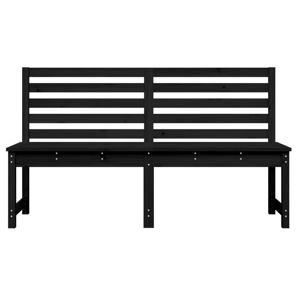 Banc de jardin noir 157,5 cm bois massif de pin