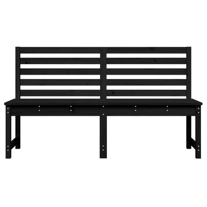 Banc de jardin noir 157,5 cm bois massif de pin