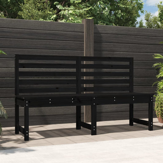 Banc de jardin noir 157,5 cm bois massif de pin