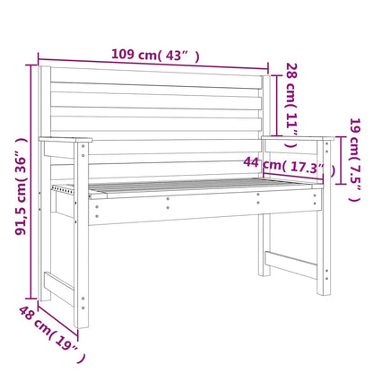 Banc de jardin 109x48x91,5 cm bois massif de pin