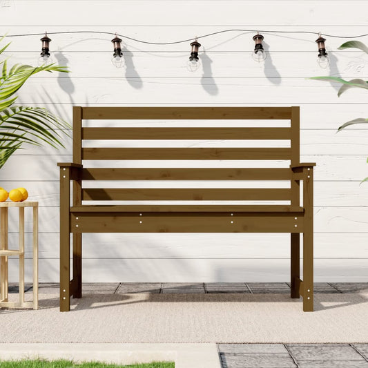 Banc de jardin marron miel 109x48x91,5 cm bois de pin massif