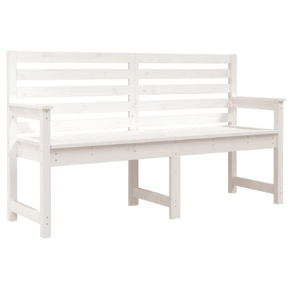 Banc de jardin blanc 159,5x48x91,5 cm bois massif de pin