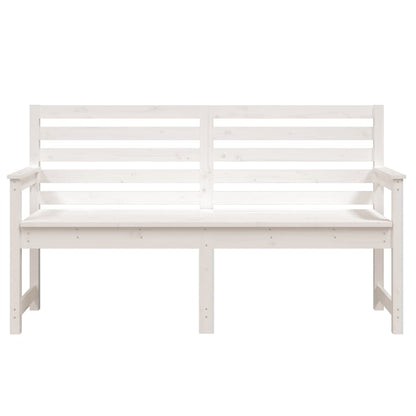 Banc de jardin blanc 159,5x48x91,5 cm bois massif de pin