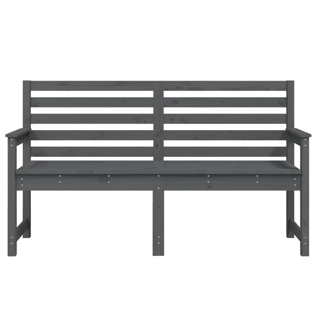 Banc de jardin gris 159,5x48x91,5 cm bois massif de pin