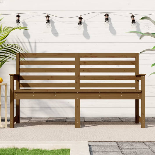 Banc de jardin marron miel 159,5x48x91,5 cm bois de pin massif