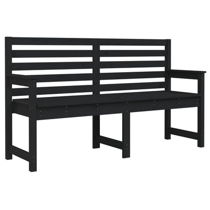 Banc de jardin noir 159,5x48x91,5 cm bois massif de pin