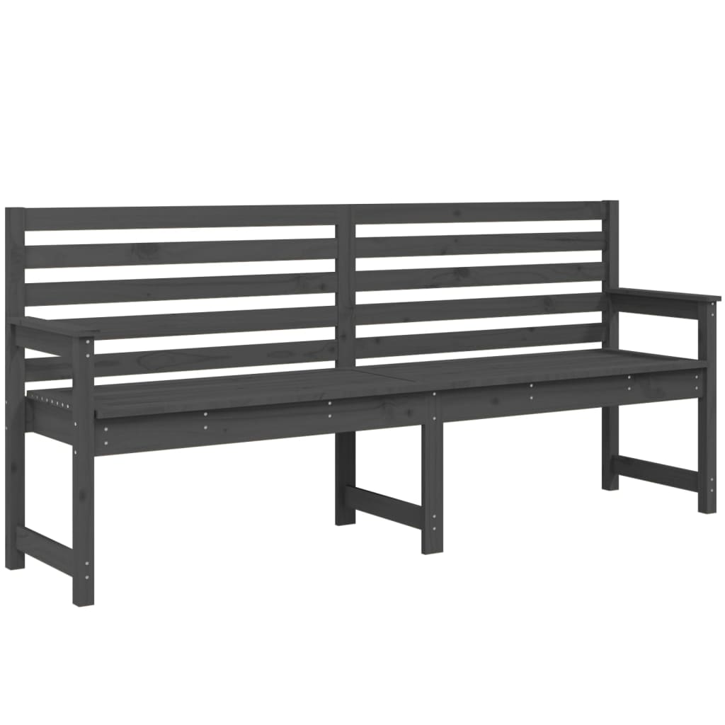 Banc de jardin gris 203,5x48x91,5 cm bois massif de pin