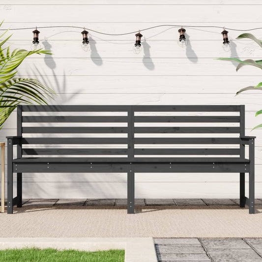 Banc de jardin gris 203,5x48x91,5 cm bois massif de pin