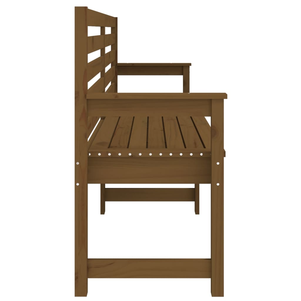 Banc de jardin marron miel 203,5x48x91,5 cm bois de pin massif