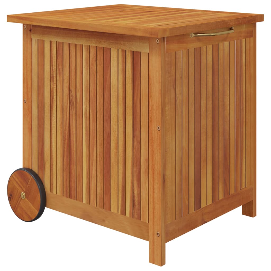 Boîte de rangement de jardin avec roues 60x50x58 cm Bois acacia