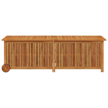 Boîte de rangement de jardin avec roues 150x50x58cm bois acacia