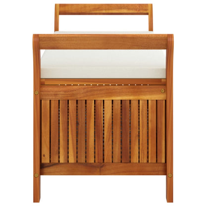 Banc de rangement de jardin avec coussin 126 cm Bois d'acacia