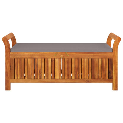 Banc de rangement de jardin avec coussin 126 cm Bois d'acacia