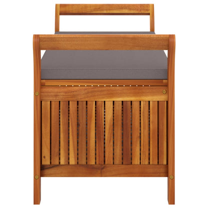 Banc de rangement de jardin avec coussin 126 cm Bois d'acacia